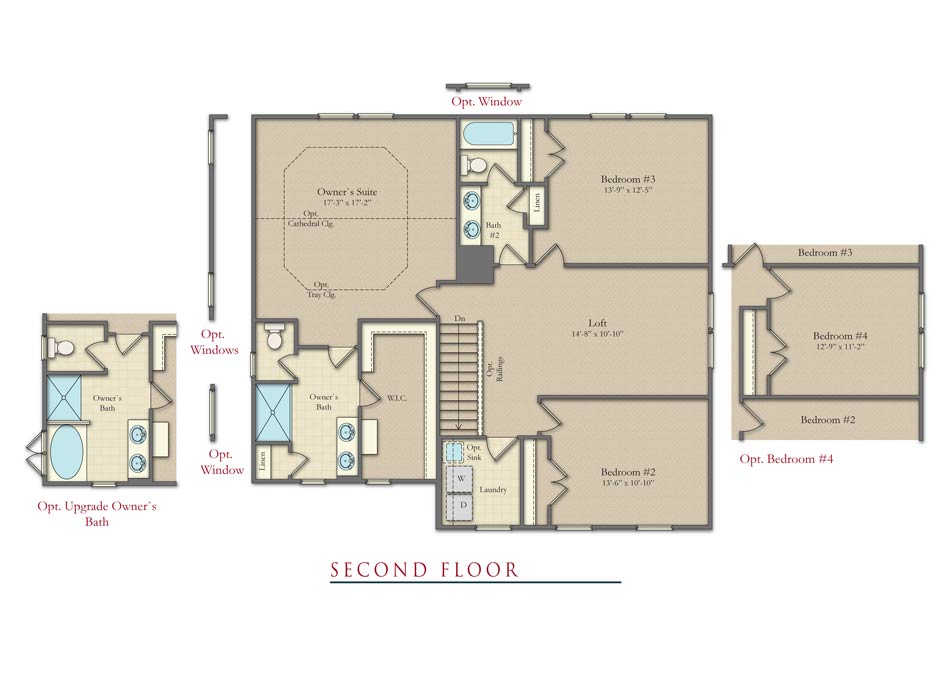 The Denver second floor plan by Ryan Legacy Homes