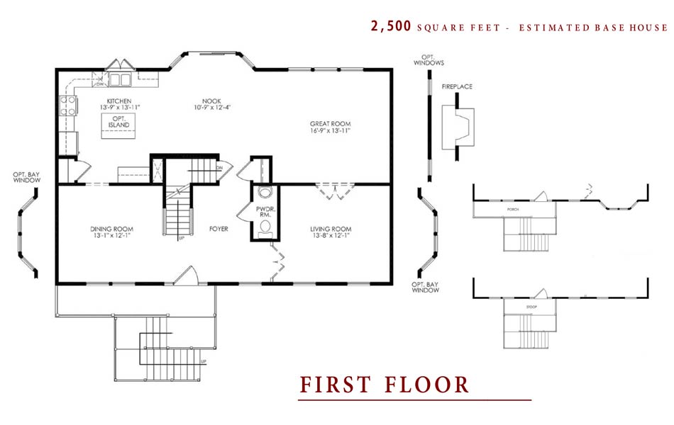 The Princeton first floor plan by Ryan Legacy Homes