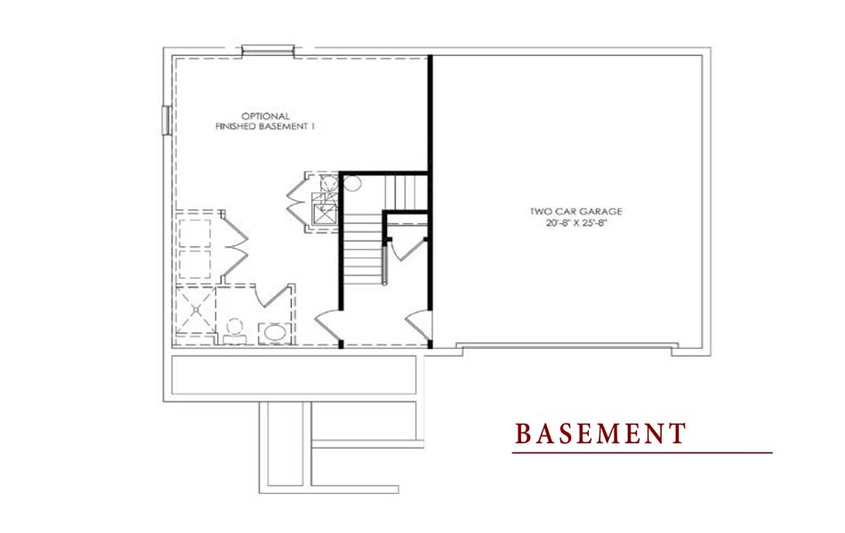 The Princeton basement floor plan by Ryan Legacy Homes