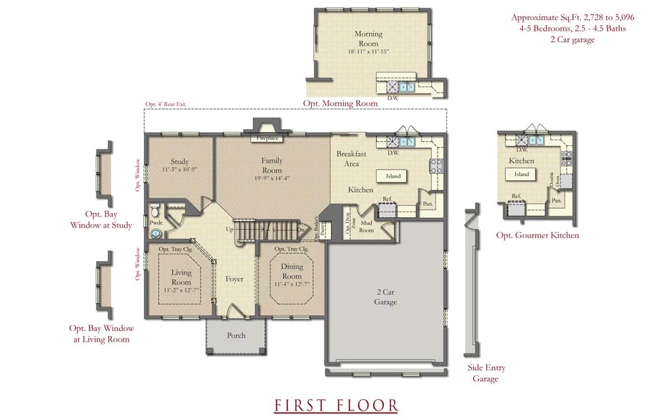 The Kingston first floor plan by Ryan Legacy Builders